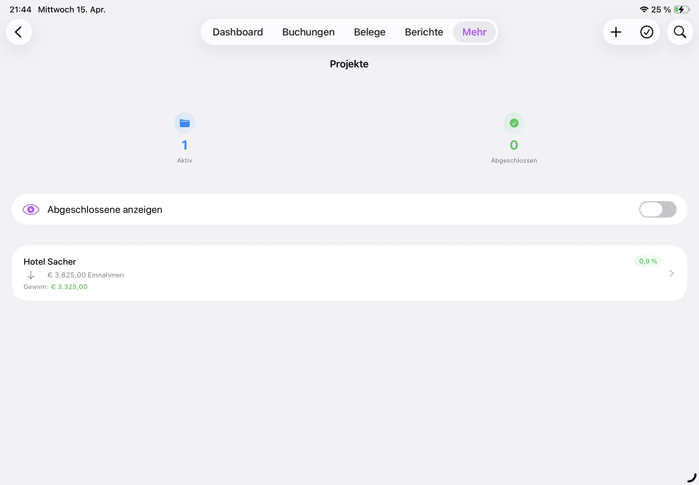 Projekte & Margenanalyse — Accounted.