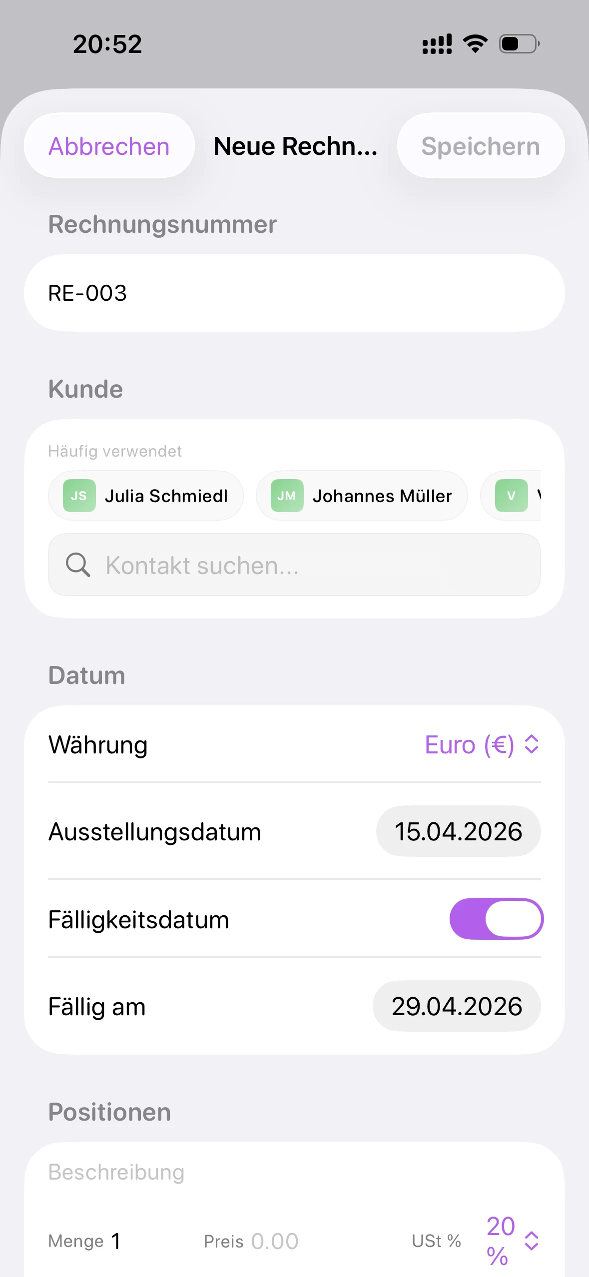 Rechnungen erstellen — Accounted.