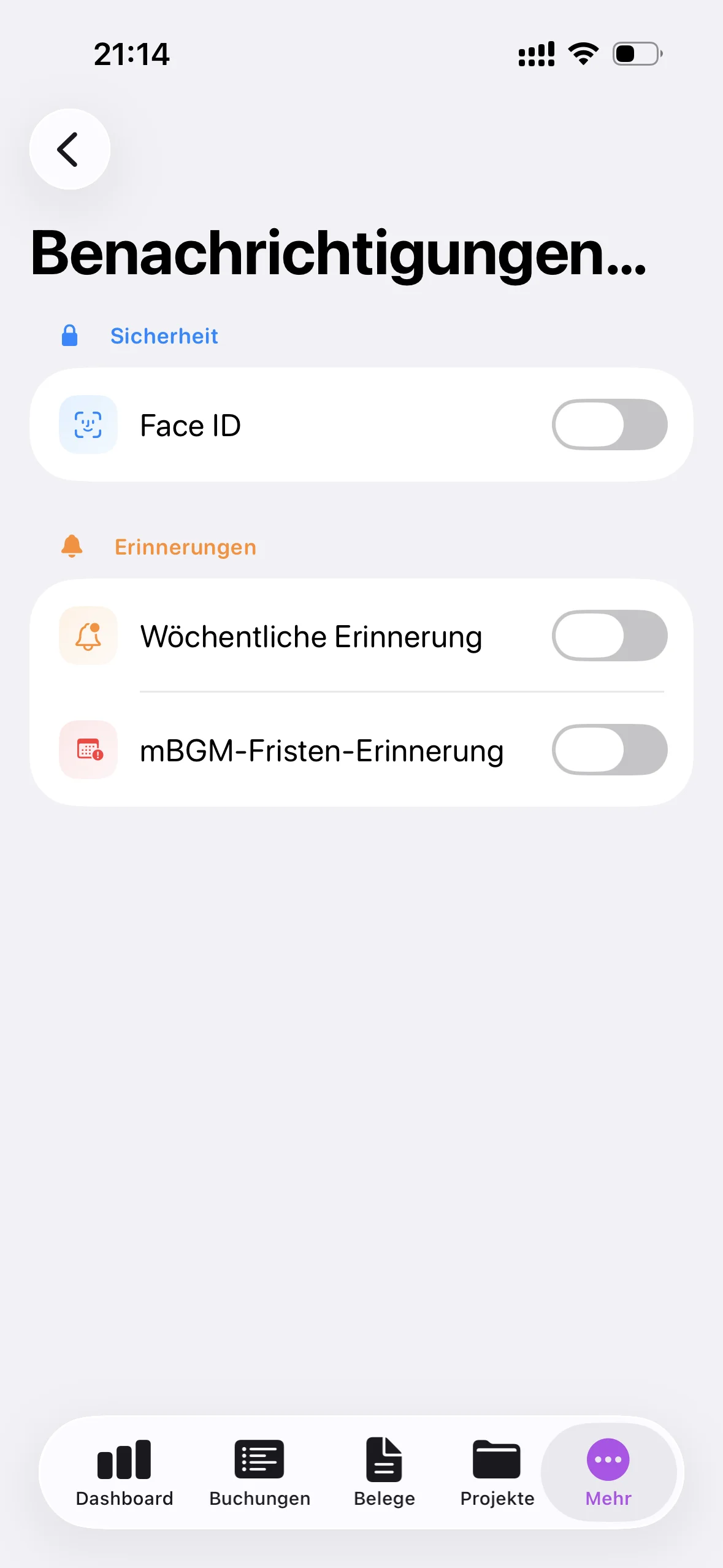 Biometrischer Schutz — Accounted.