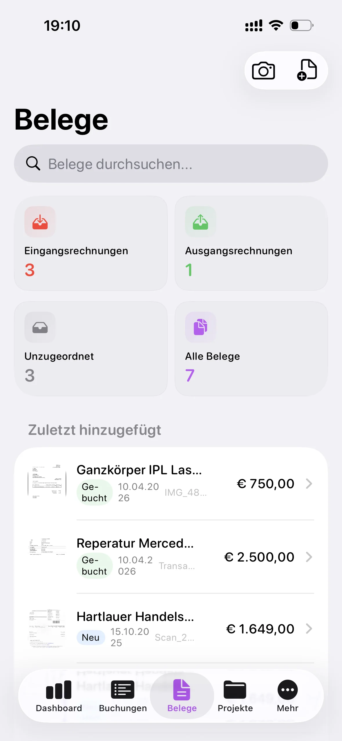 Belegscan & OCR — Accounted.